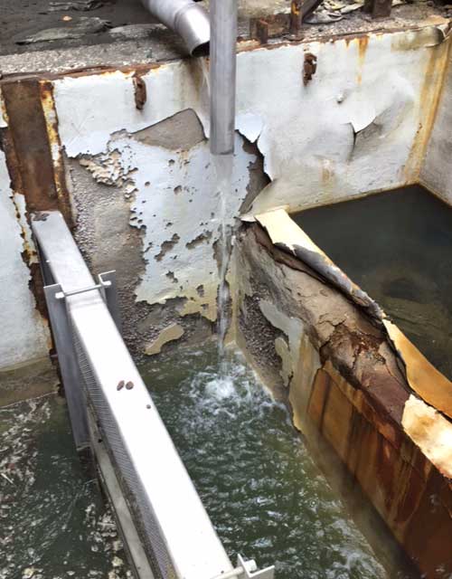 power-plant-sump-138 corroded pump at power plant