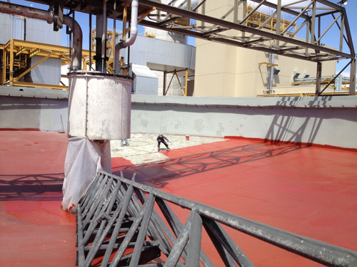 red-clarifier-26 industrial coating on a clarifier floor